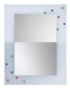 Zrcadlo 60 x 80 cm pískovaný okraj barevné skleněné ozdoby NUGGET